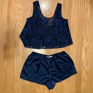 Blue Lace and Satin Pajama Set - Victoria’s Secret (Gold Tag)